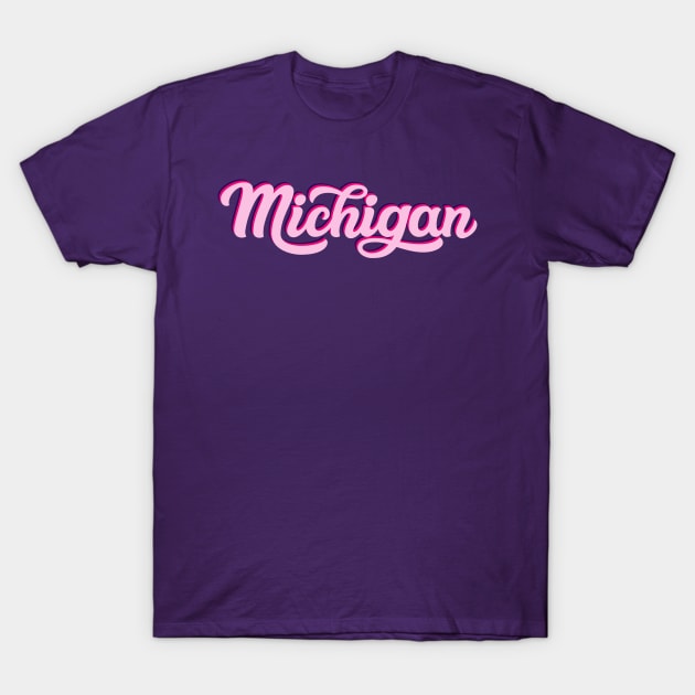 Michigan Pink T-Shirt by Benser Creative